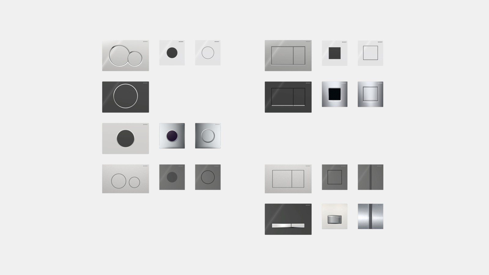 Geberiti täiturmehhanismi plaadid ja loputuslülitid ning katteplaadid Geberiti täiturmehhanismi plaadid ja loputuslülitid ning katteplaadid