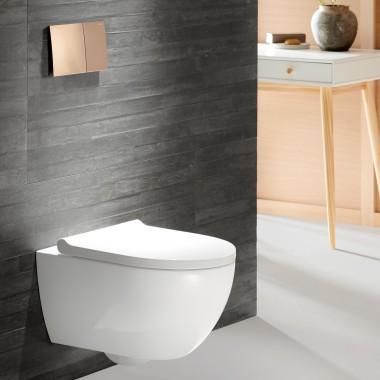 Geberit Acanto WC Sigma70 loputusplaadiga, roosa kuld