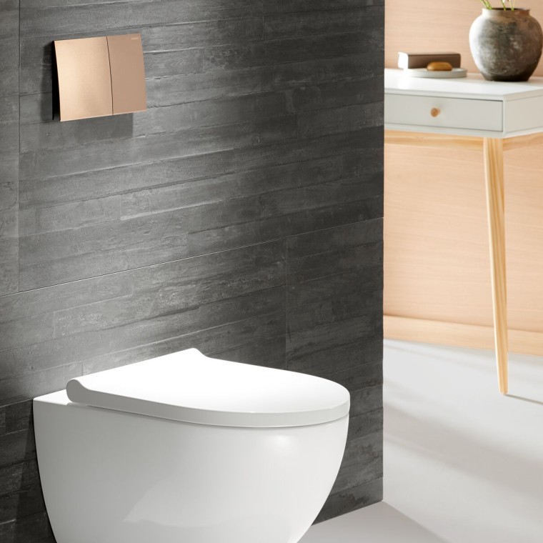 Geberit Acanto WC Sigma70 loputusplaadiga, roosa kuld