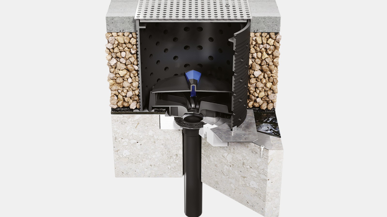 Geberit Pluvia paigaldatud koos „käidava“ komplektiga Geberit Pluvia paigaldatud koos „käidava“ komplektiga