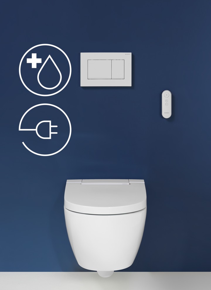 Geberit AquaClean dušš-WC-d vajavad elektri- ja veevarustuse ühendust Geberit AquaClean dušš-WC-d vajavad elektri- ja veevarustuse ühendust