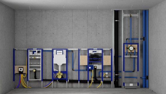 Geberit Duofix elementidega paigaldussein pissuaari, WC, kraanikausi ja duši jaoks