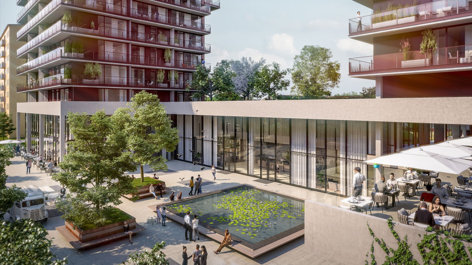 Kolm torni on esimese korruse kaudu omavahel ühendatud © Soravia Kolm torni on esimese korruse kaudu omavahel ühendatud © Soravia