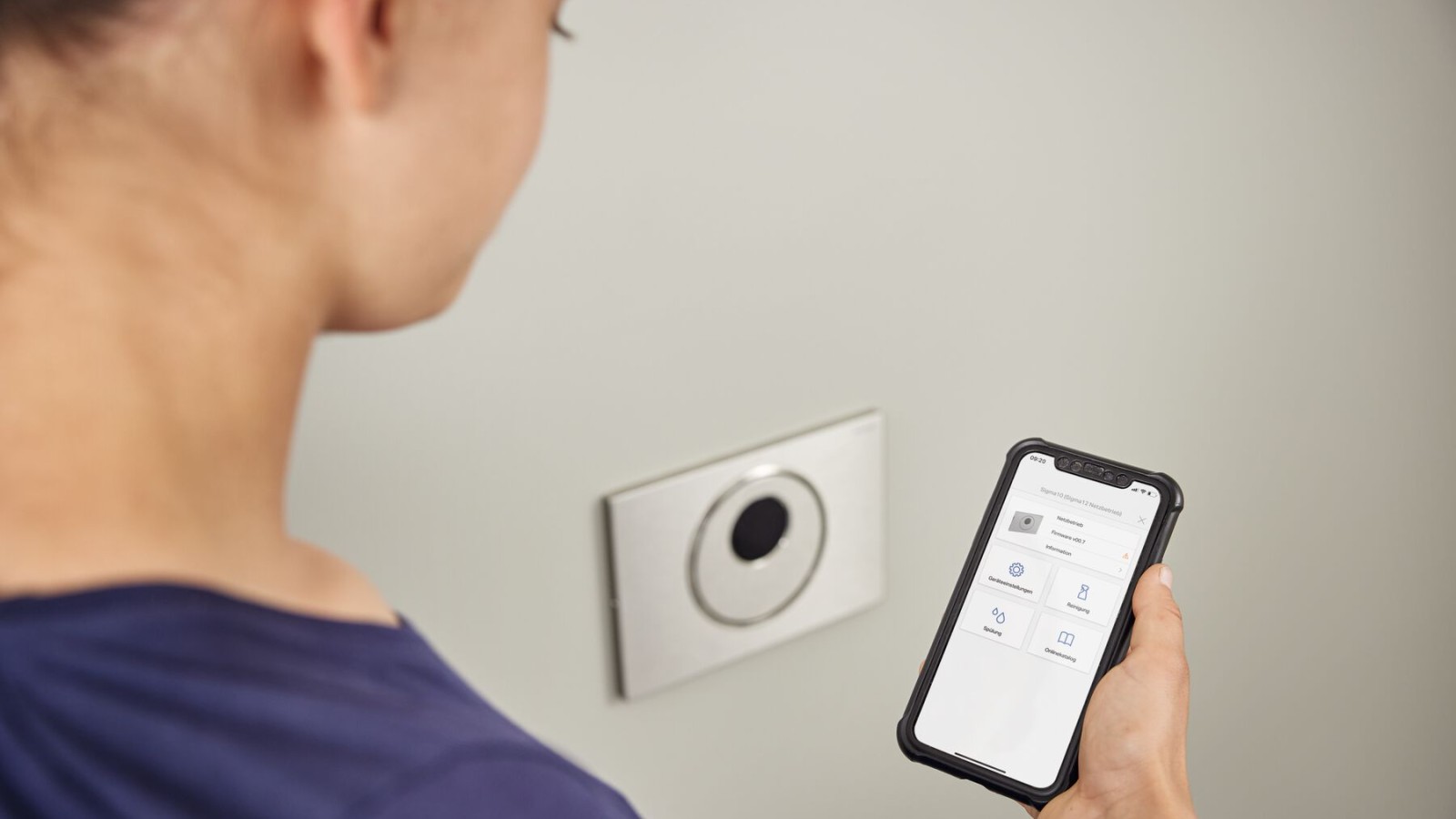 Setting the WC flush control via the Geberit Control app