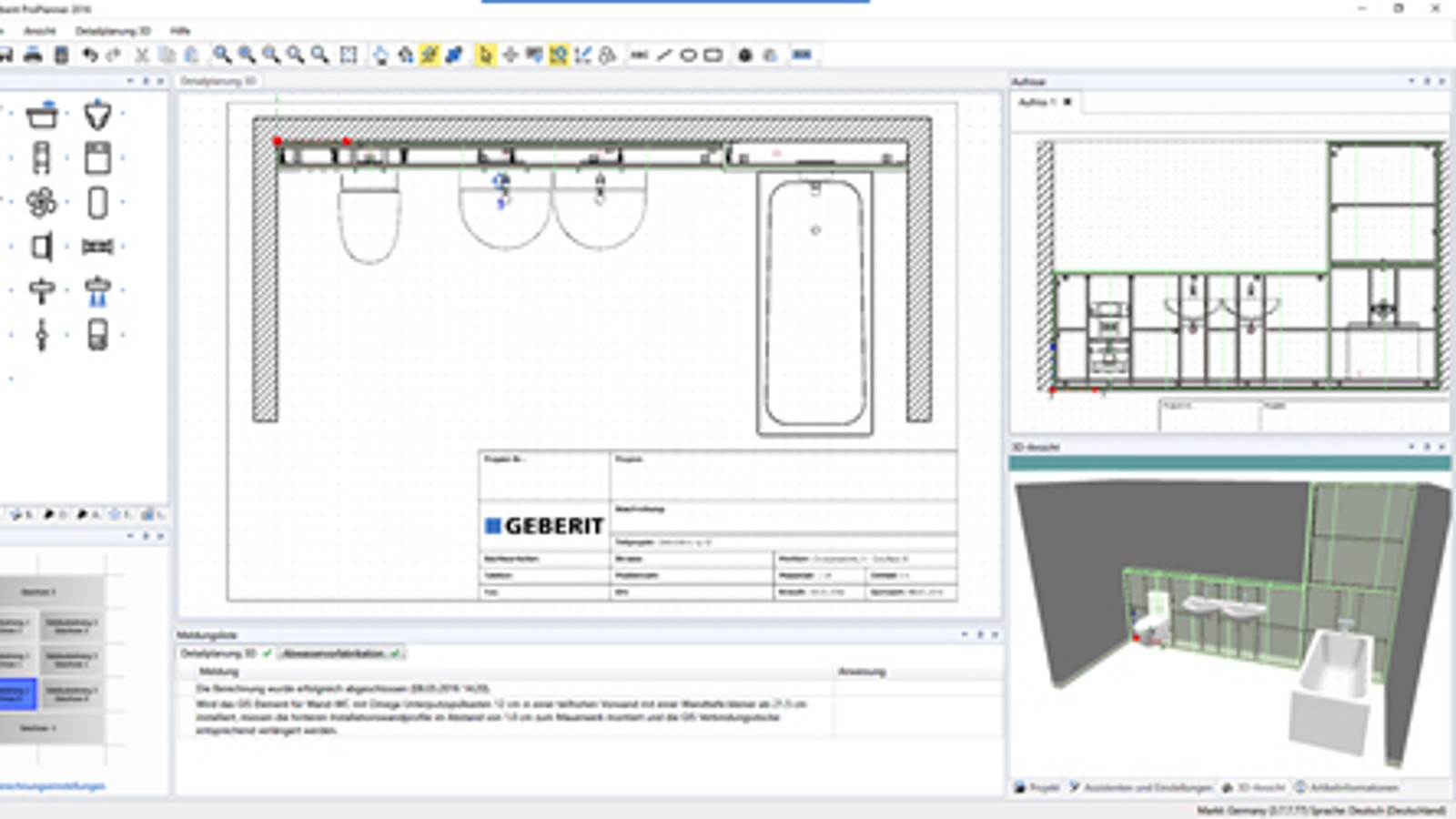 Üksikasjalik 3D-projekteerimine Geberit ProPlanneris