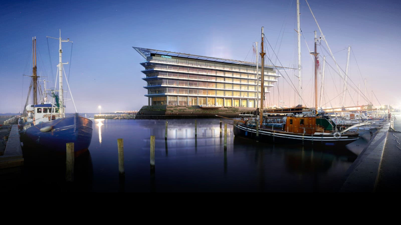 Kaunis vaade Sundi mereväravale Kopenhaageni ja Malmö vahel:Ferring Pharmaceuticalsi uus peakontor. ©Foster&Partnerid Kaunis vaade Sundi mereväravale Kopenhaageni ja Malmö vahel:Ferring Pharmaceuticalsi uus peakontor. ©Foster&Partnerid