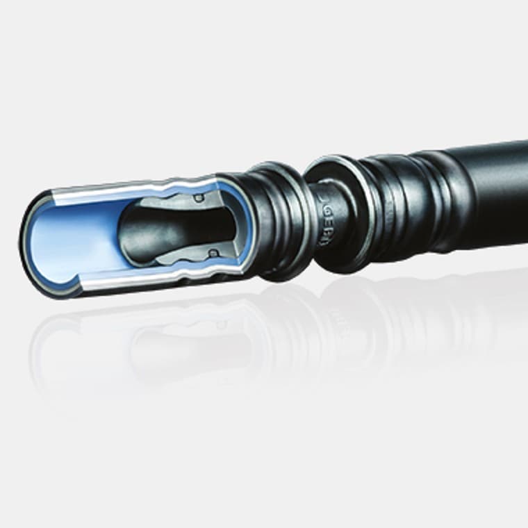 Geberit Mepla liitmiku ja süsteemitoru ühendus Geberit Mepla liitmiku ja süsteemitoru ühendus